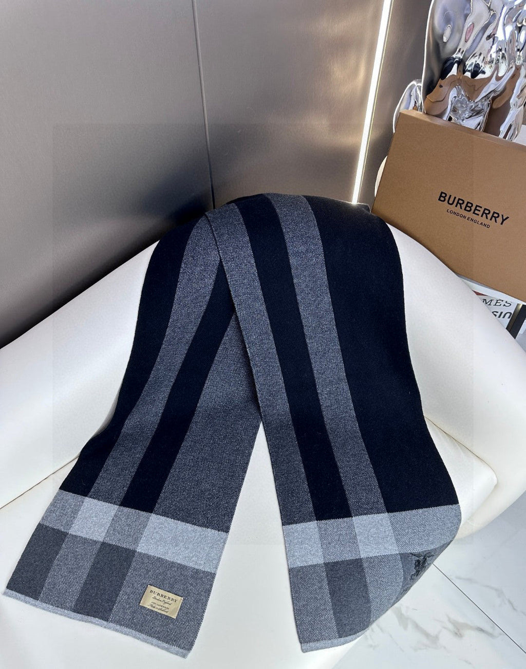 BURBERRY BBR SCARF 180 CM IN CASHMERE 729041