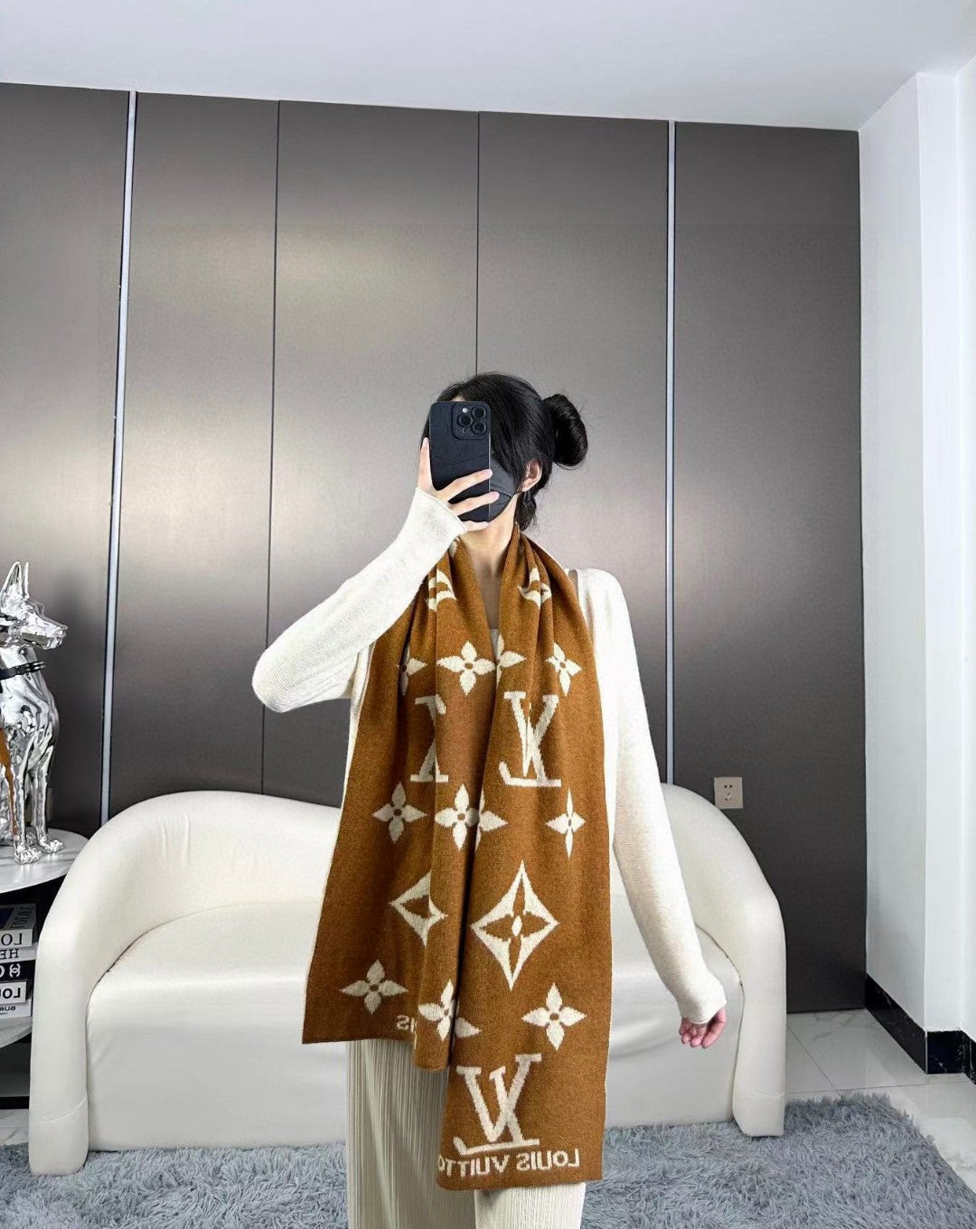 LOUIS VUITTON LV SCARF 180 CM IN CASHMERE 700778