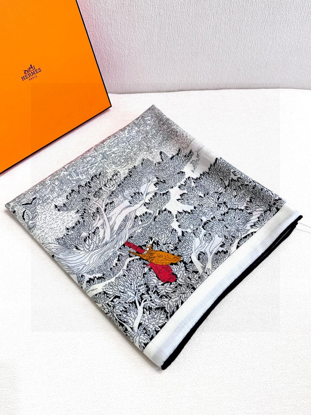 HERMES HERMES 25S SCARF 135 IN CASERE SILK 733938