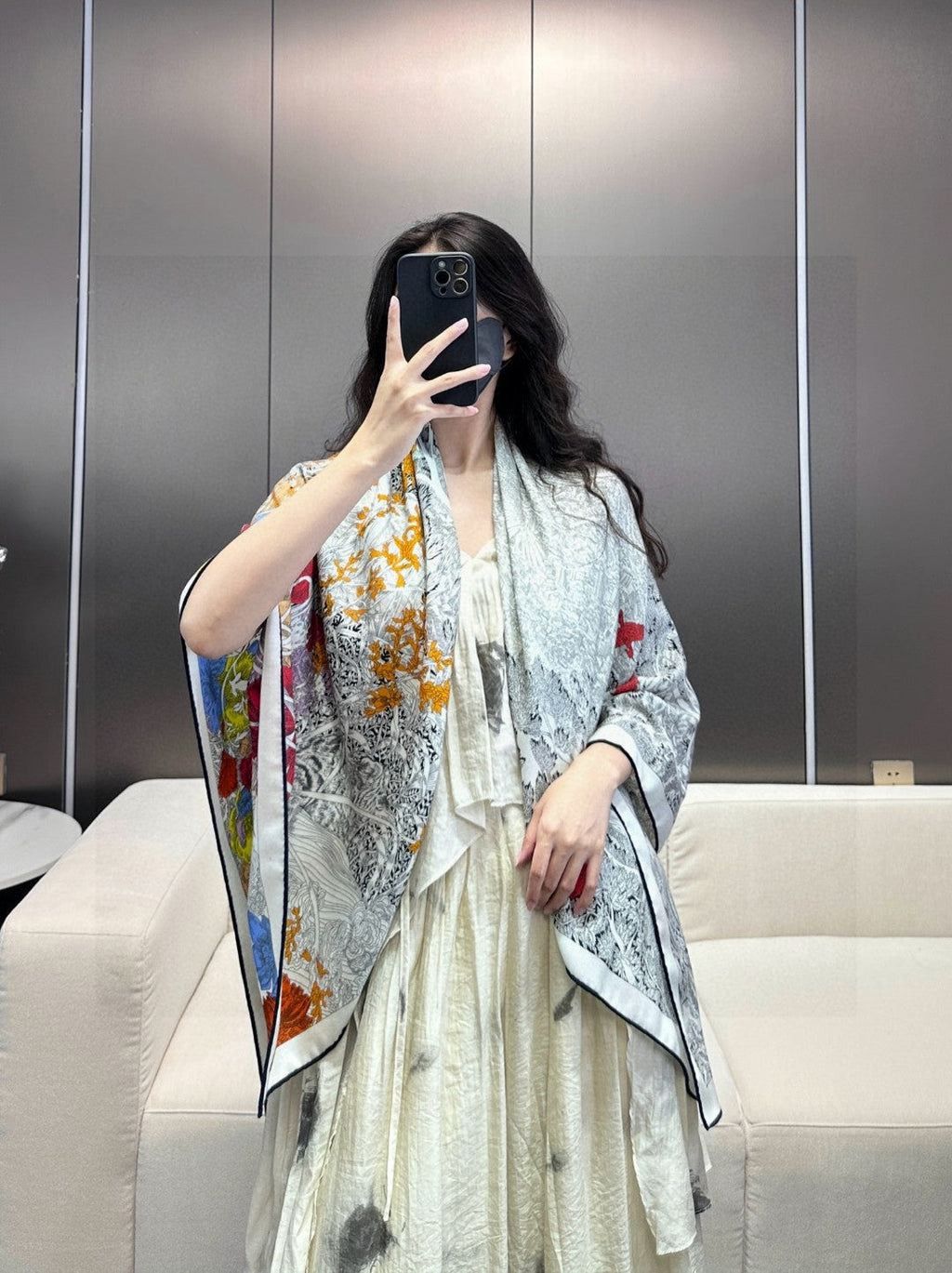 HERMES HERMES 25S SCARF 135 IN CASERE SILK 733938