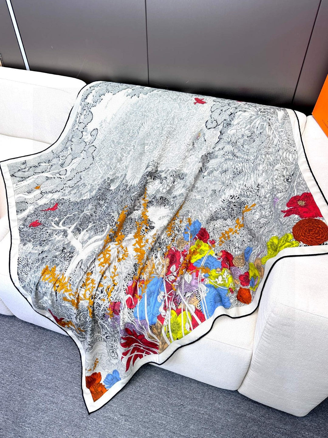 HERMES HERMES 25S SCARF 135 IN CASERE SILK 733938
