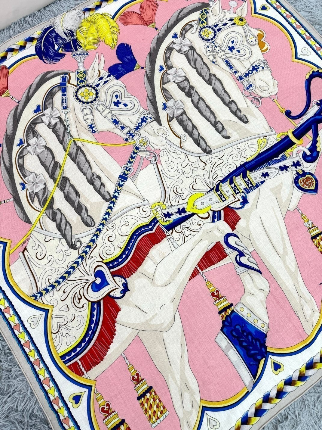 HERMES HERMES 25S SCARF 135 IN CASERE SILK 730648