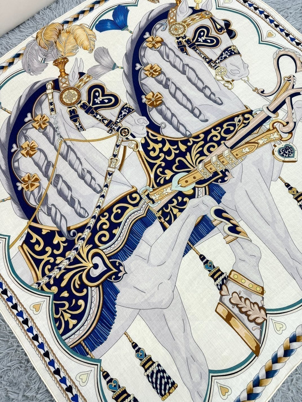 HERMES HERMES 25S SCARF 135 IN CASERE SILK 730649