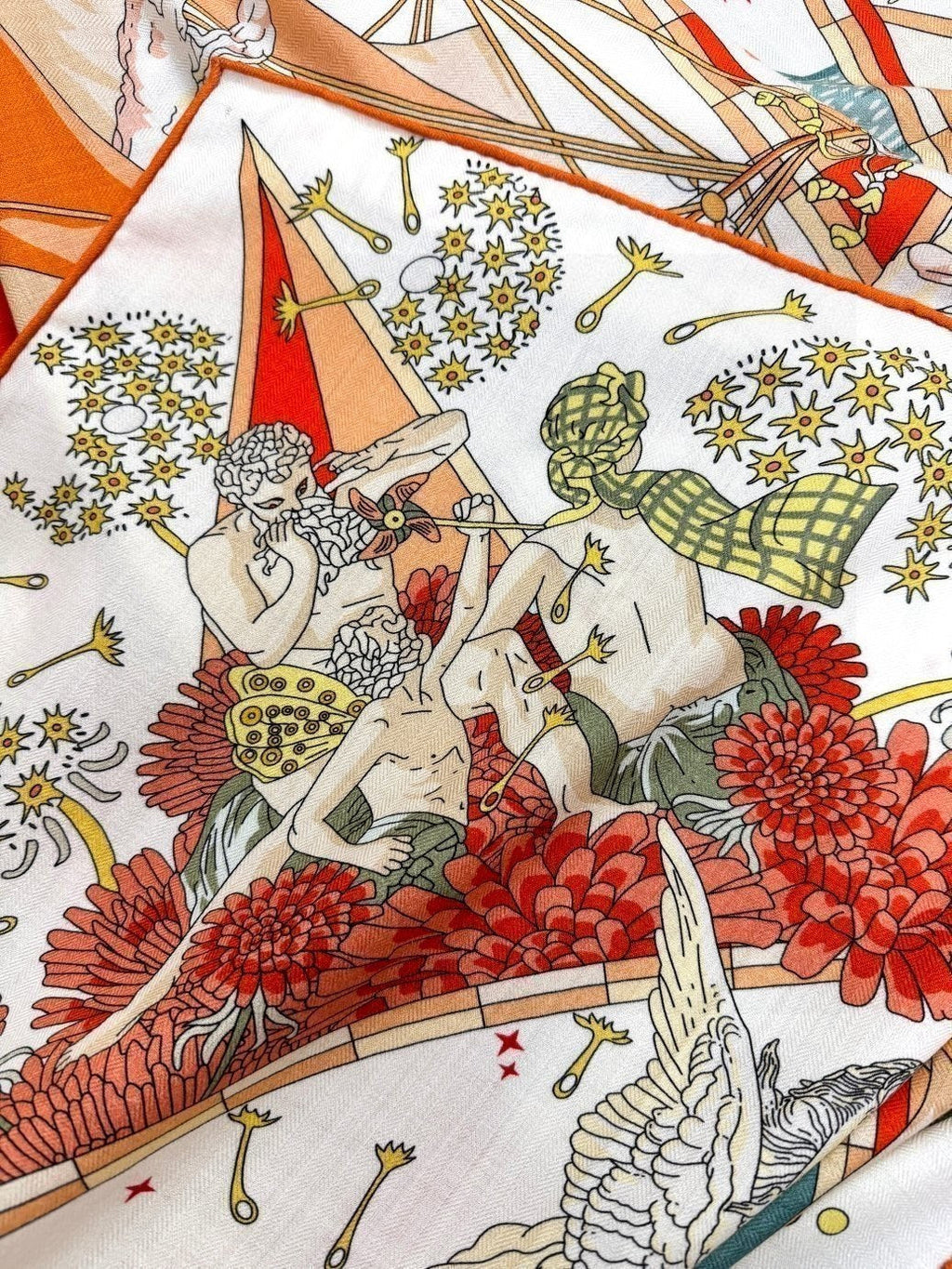HERMES HERMES 25S SCARF 135 IN SILK AND CASERE 735831