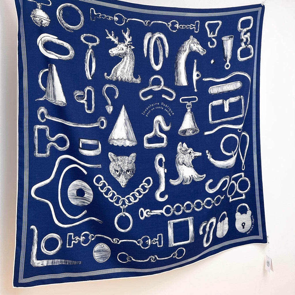 HERMES HERMES 25S SCARF 135 IN CASERE SILK 854594