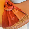 HERMES UNIE BRODEE GM MUFFLER IN SCARLET RED CASERE