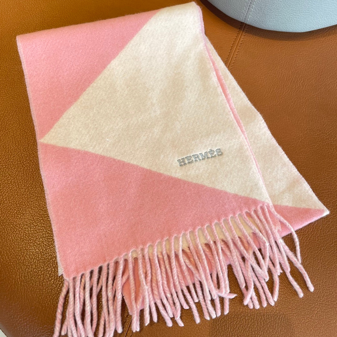 HERMES SCARF 150 CM IN BABY PINK MIX WHITE CASERE