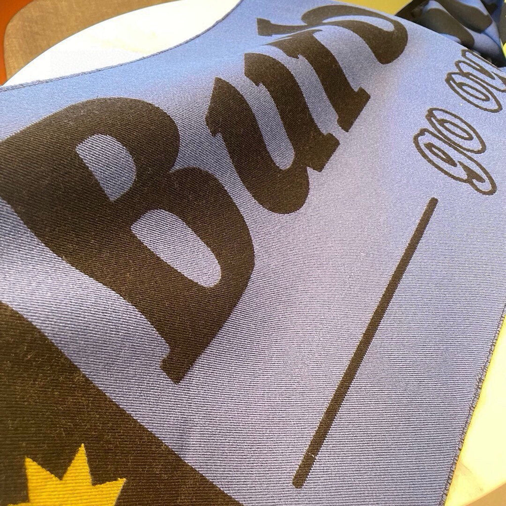 BURBERRY SCARF 200 CM IN COBALT BLUE MIX BLACK CASHMERE  401905