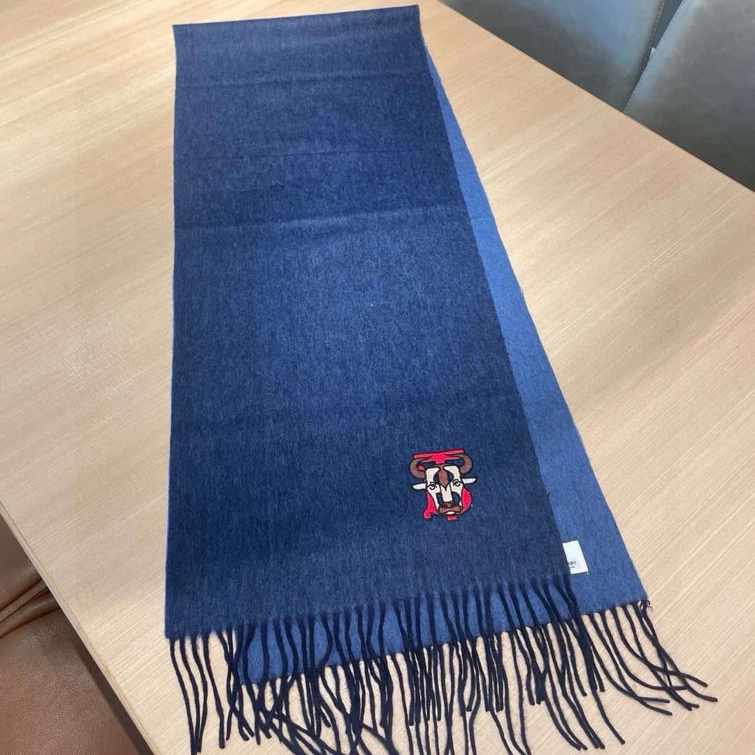BURBERRY SCARF 200 CM IN CLASSIC BLUE CASHMERE 403740