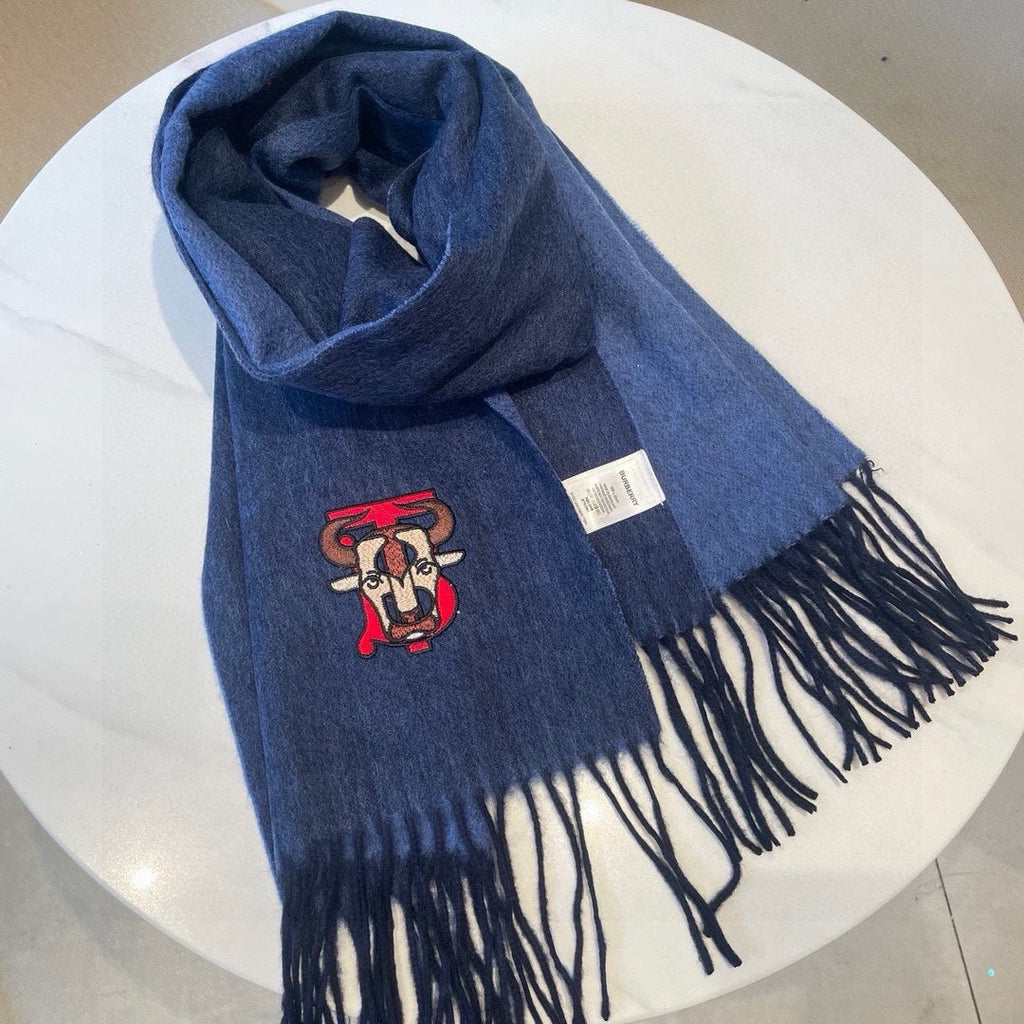 BURBERRY SCARF 200 CM IN CLASSIC BLUE CASHMERE 403740