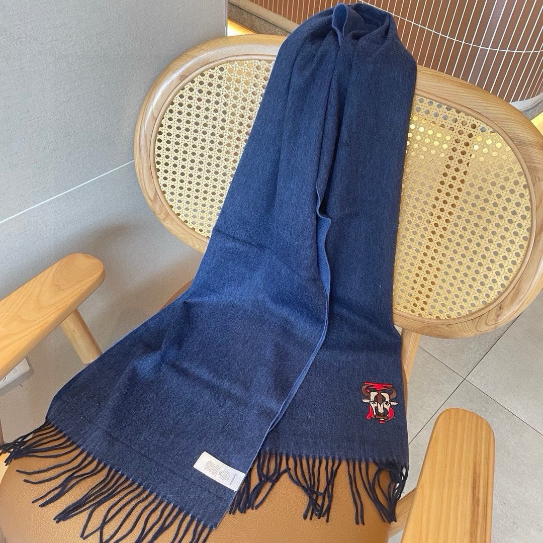 BURBERRY SCARF 200 CM IN CLASSIC BLUE CASHMERE 403740