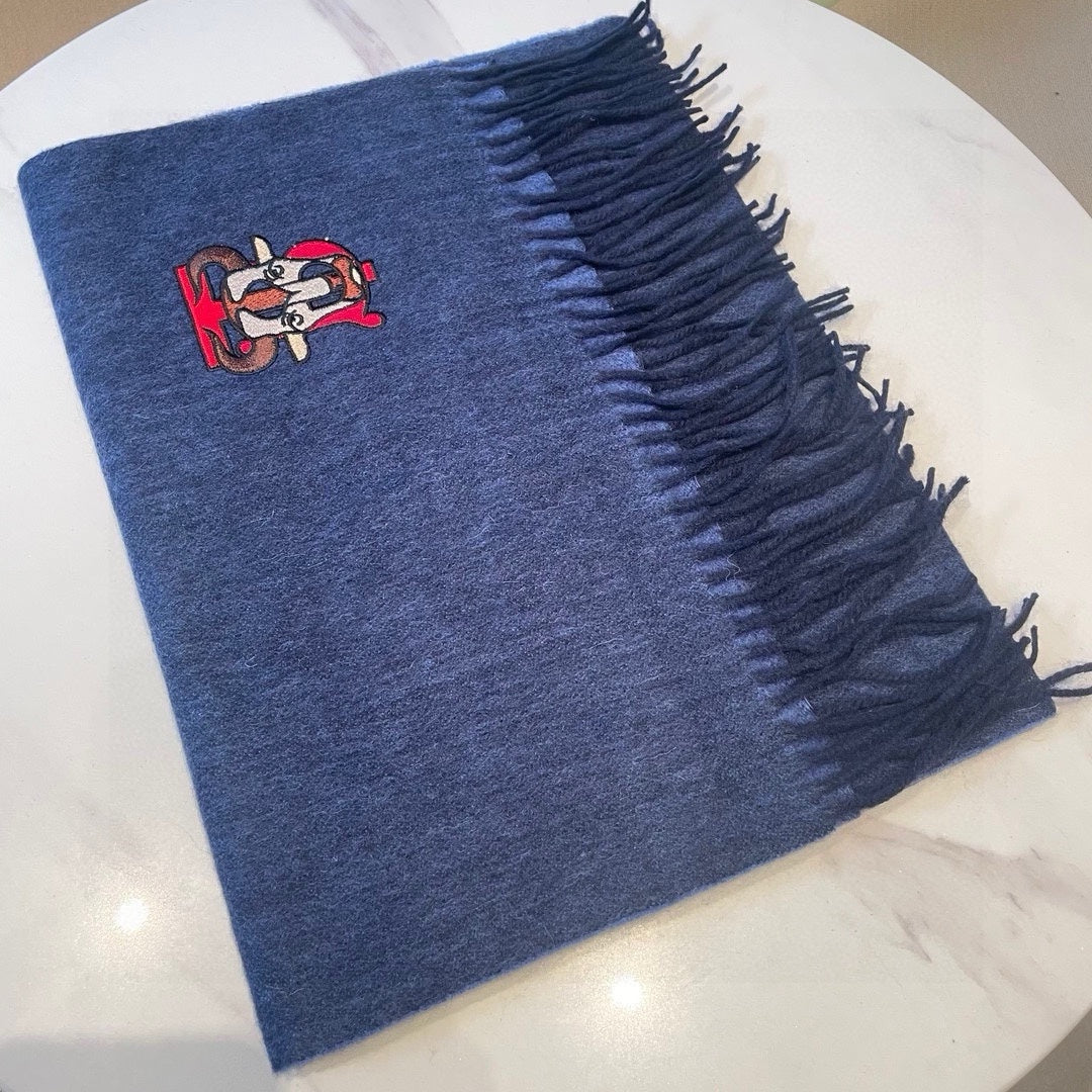 BURBERRY SCARF 200 CM IN CLASSIC BLUE CASHMERE 403740