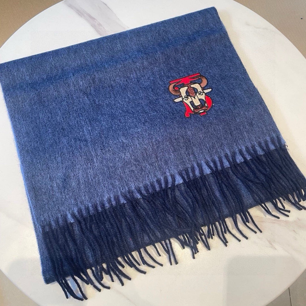 BURBERRY SCARF 200 CM IN CLASSIC BLUE CASHMERE 403740