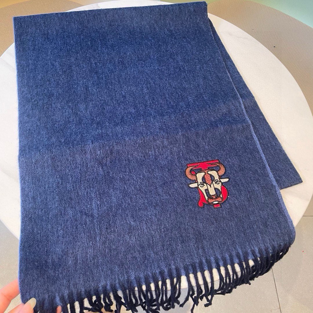 BURBERRY SCARF 200 CM IN CLASSIC BLUE CASHMERE 403740