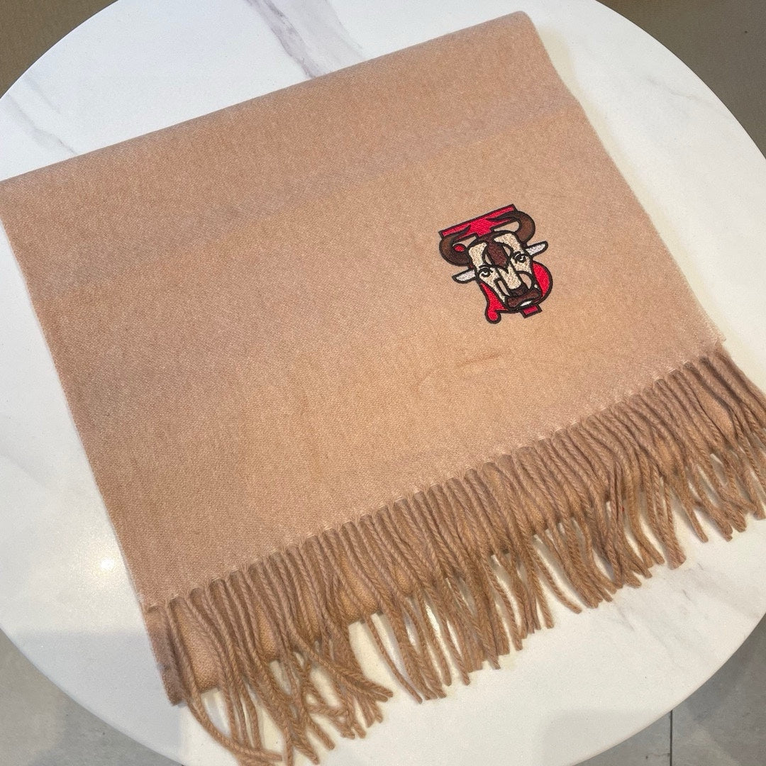 BURBERRY SCARF 200 CM IN ALMOND BEIGE CASHMERE 403741