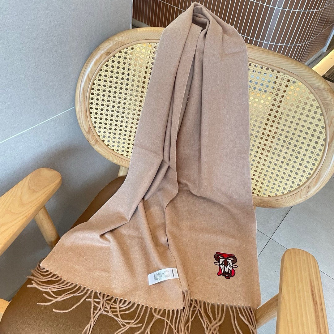 BURBERRY SCARF 200 CM IN ALMOND BEIGE CASHMERE 403741