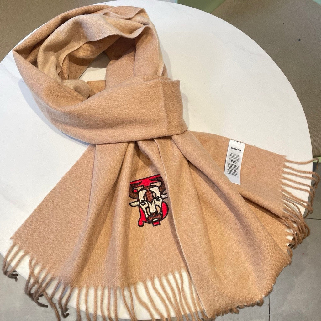 BURBERRY SCARF 200 CM IN ALMOND BEIGE CASHMERE 403741