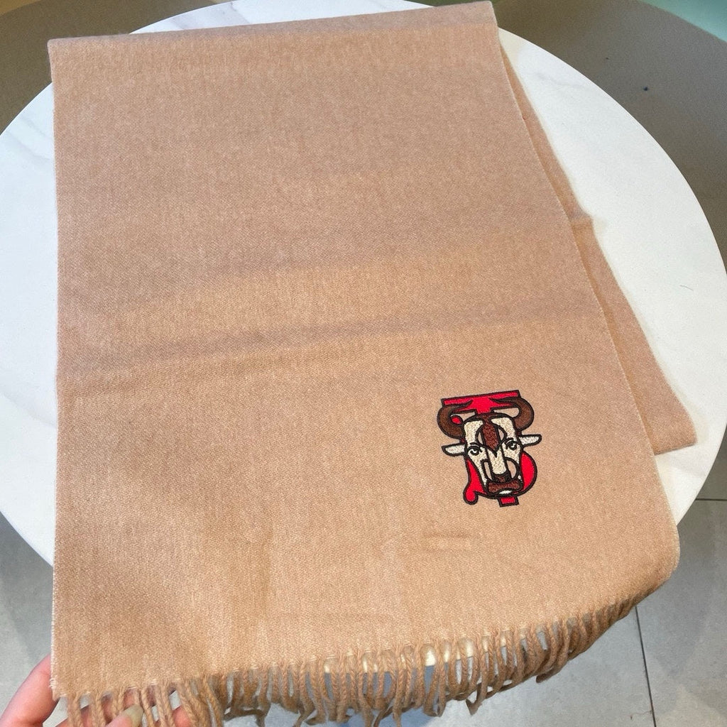 BURBERRY SCARF 200 CM IN ALMOND BEIGE CASHMERE 403741
