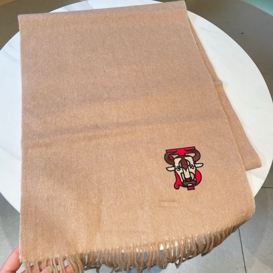 BURBERRY SCARF 200 CM IN ALMOND BEIGE CASHMERE 403741