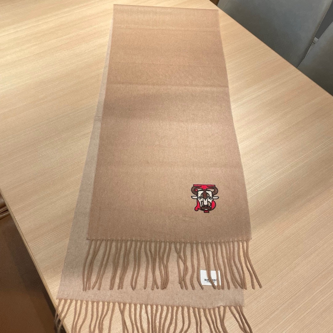 BURBERRY SCARF 200 CM IN ALMOND BEIGE CASHMERE 403741