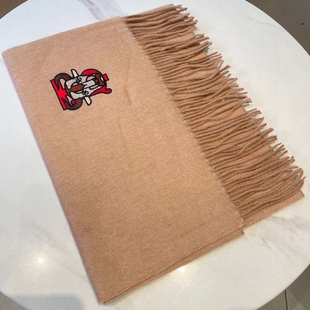 BURBERRY SCARF 200 CM IN ALMOND BEIGE CASHMERE 403741