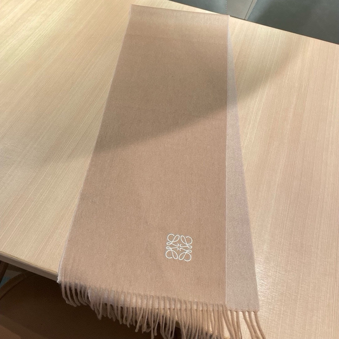LOEWE SCARF 180 CM IN CAMEL BEIGE CASHMERE AND WOOL 403757
