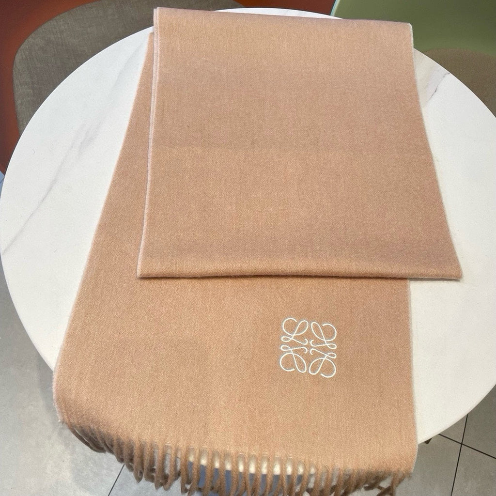LOEWE SCARF 180 CM IN CAMEL BEIGE CASHMERE AND WOOL 403757
