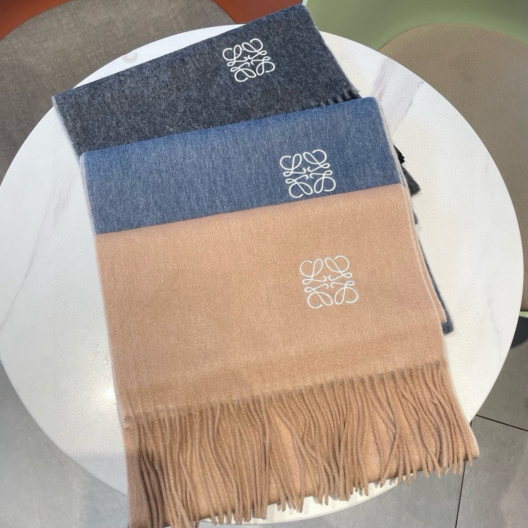 LOEWE SCARF 180 CM IN CAMEL BEIGE CASHMERE AND WOOL 403757