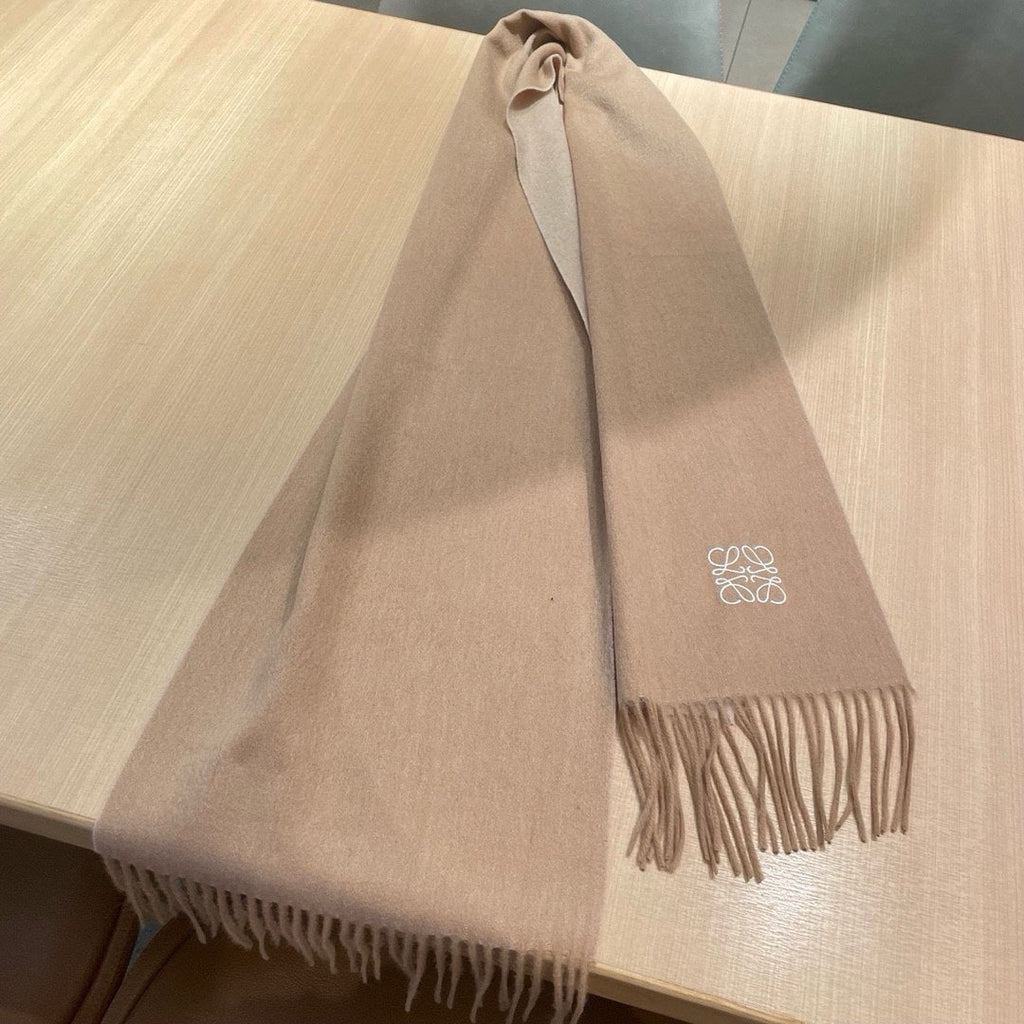 LOEWE SCARF 180 CM IN CAMEL BEIGE CASHMERE AND WOOL 403757
