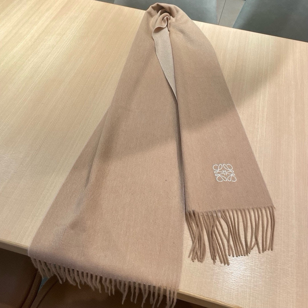 LOEWE SCARF 180 CM IN CAMEL BEIGE CASHMERE AND WOOL 403757