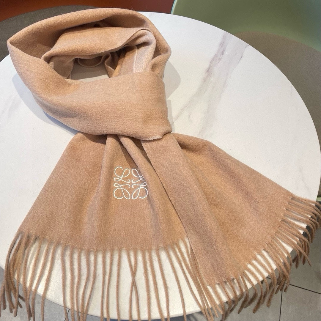 LOEWE SCARF 180 CM IN CAMEL BEIGE CASHMERE AND WOOL 403757
