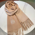 LOEWE SCARF 180 CM IN CAMEL BEIGE CASHMERE AND WOOL 403757