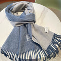 LOEWE SCARF 180 CM IN LIGHT BLUE CASHMERE AND WOOL 403758