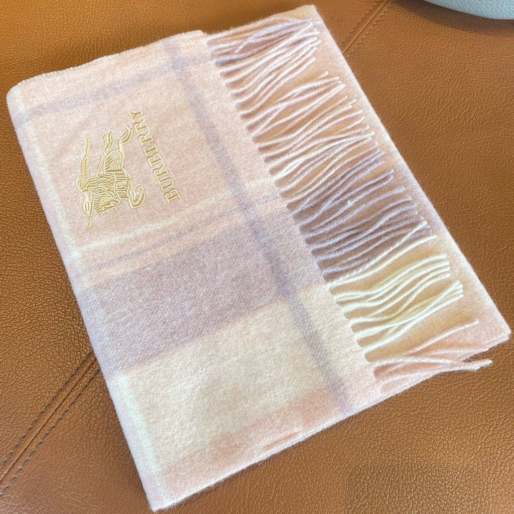 BURBERRY SCARF 180 CM IN PASTEL PINK WOOL 408566