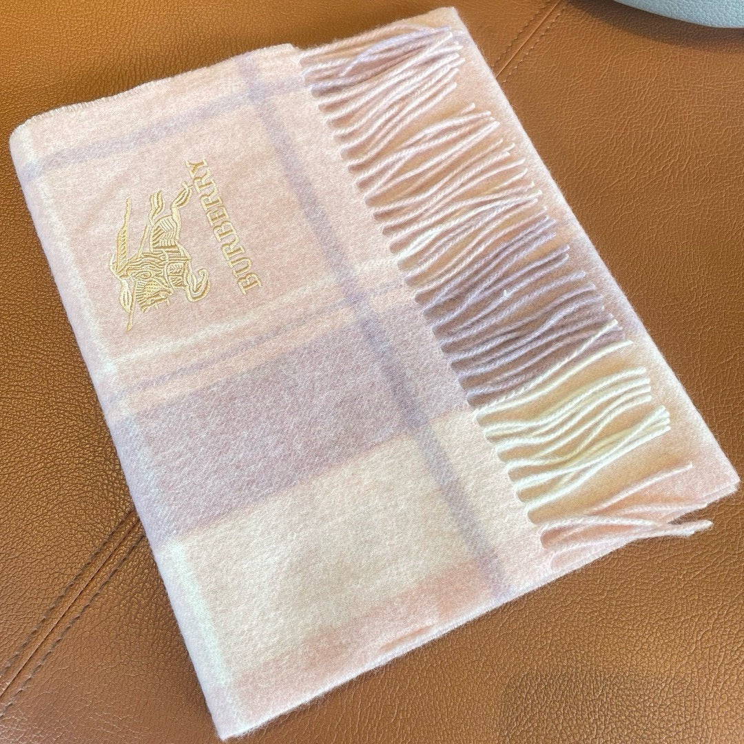 BURBERRY SCARF 180 CM IN PASTEL PINK WOOL 408566
