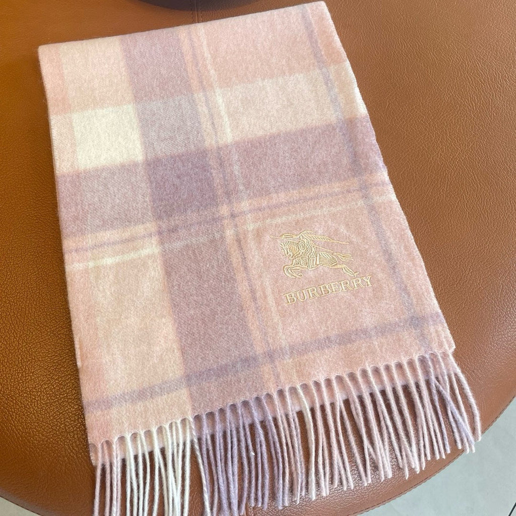 BURBERRY SCARF 180 CM IN PASTEL PINK WOOL 408566
