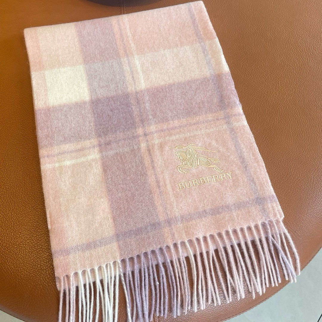 BURBERRY SCARF 180 CM IN PASTEL PINK WOOL 408566