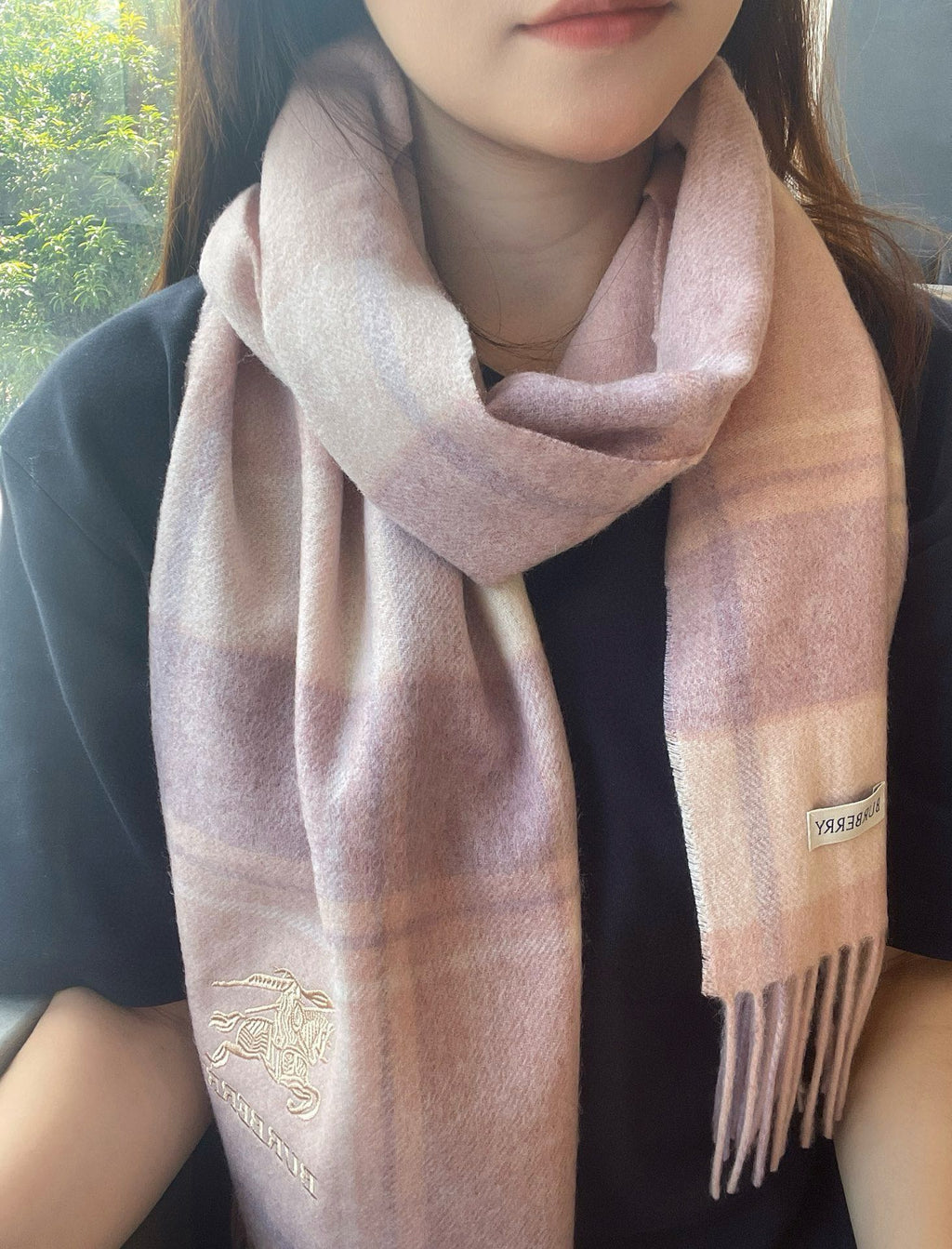 BURBERRY SCARF 180 CM IN PASTEL PINK WOOL 408566