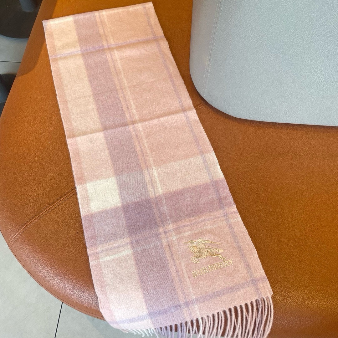 BURBERRY SCARF 180 CM IN PASTEL PINK WOOL 408566