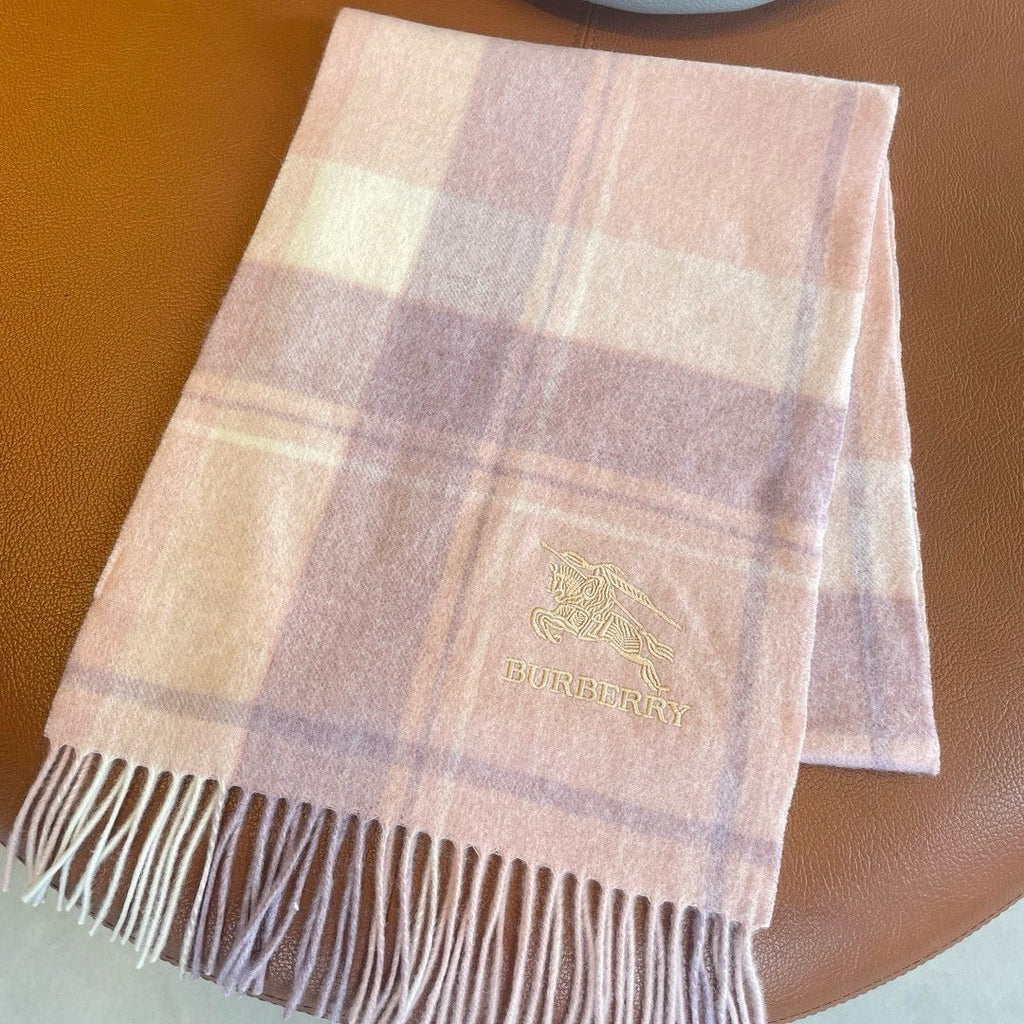 BURBERRY SCARF 180 CM IN PASTEL PINK WOOL 408566