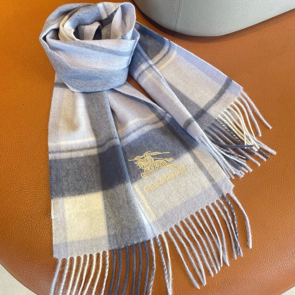 BURBERRY SCARF 180 CM IN WHITE MIX BLACK WOOL 408567