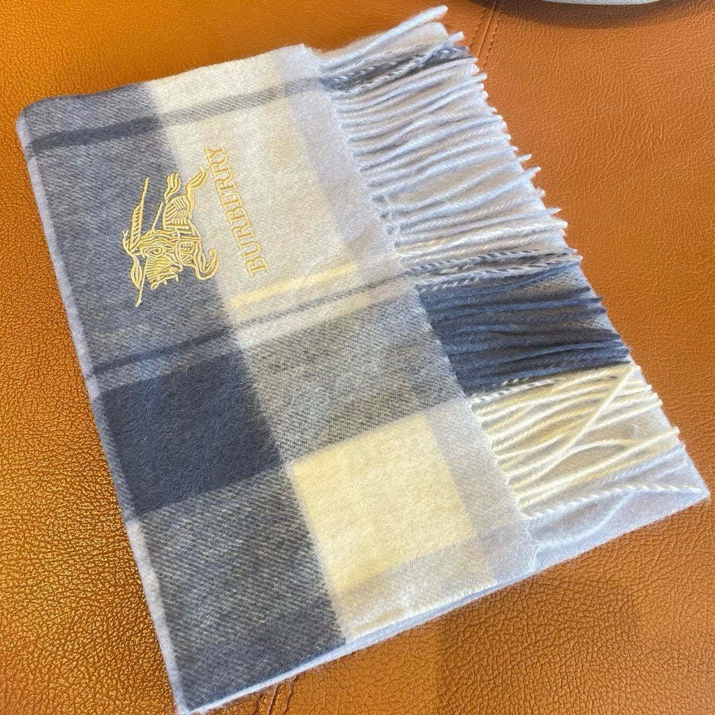 BURBERRY SCARF 180 CM IN WHITE MIX BLACK WOOL 408567