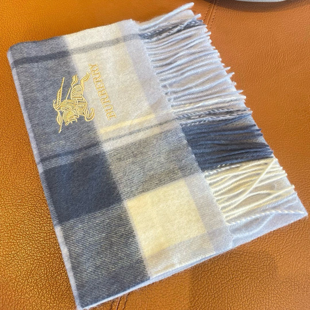 BURBERRY SCARF 180 CM IN WHITE MIX BLACK WOOL 408567