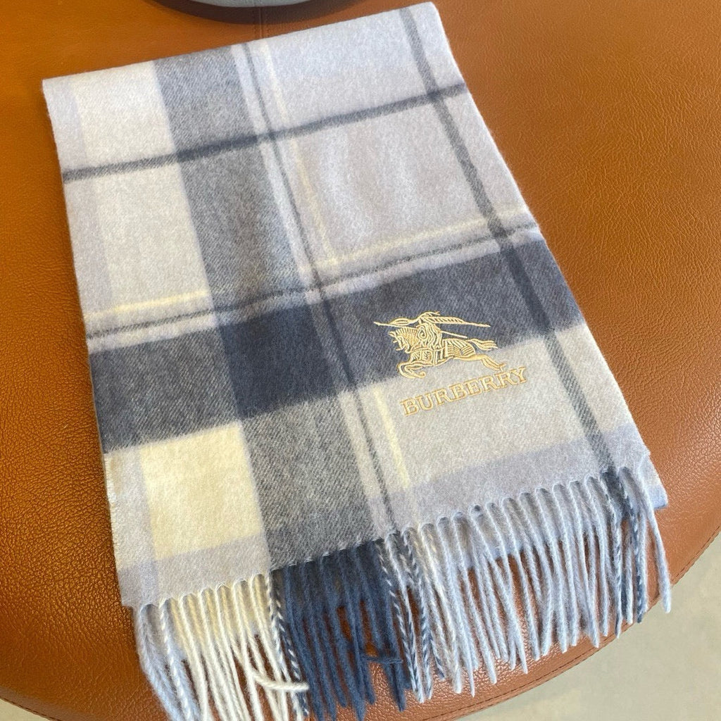 BURBERRY SCARF 180 CM IN WHITE MIX BLACK WOOL 408567