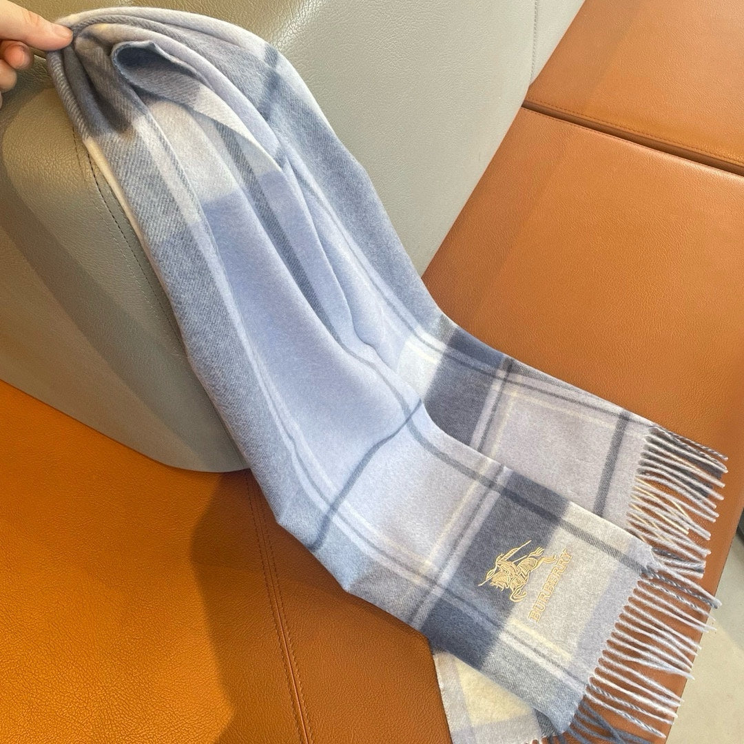 BURBERRY SCARF 180 CM IN WHITE MIX BLACK WOOL 408567
