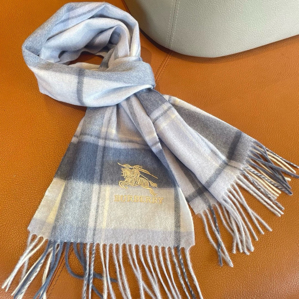 BURBERRY SCARF 180 CM IN WHITE MIX BLACK WOOL 408567