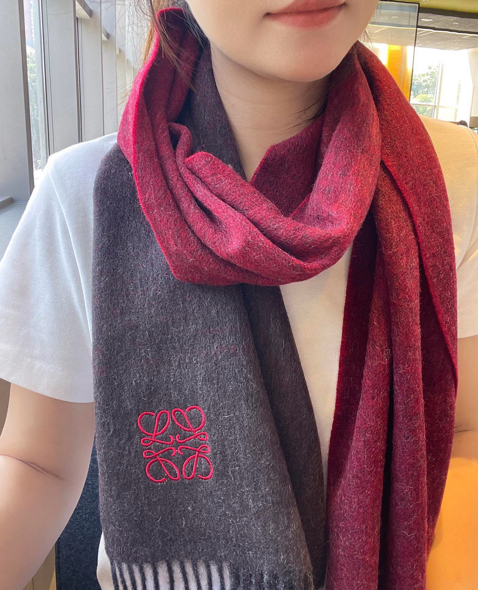 LOEWE SCARF 180 CM IN COLORFUL CASHMERE AND WOOL 411656