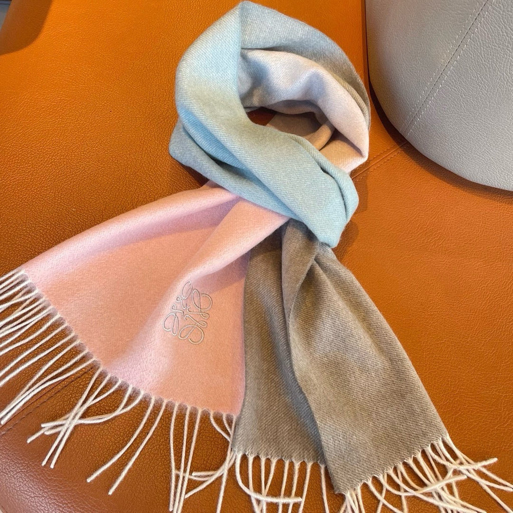 LOEWE SCARF 180 CM IN COLORFUL CASHMERE AND WOOL 411657
