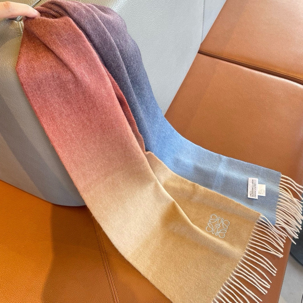 LOEWE SCARF 180 CM IN COLORFUL CASHMERE AND WOOL 411658