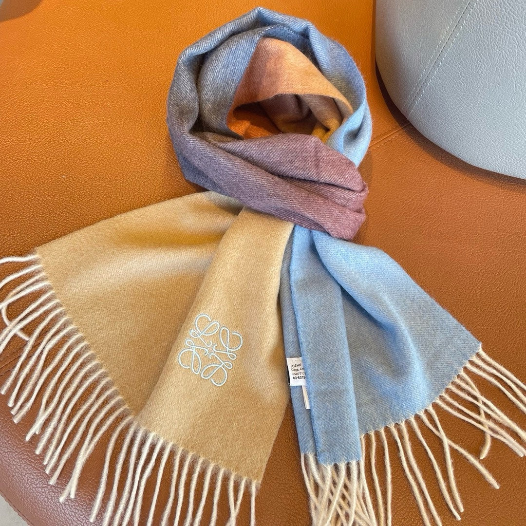 LOEWE SCARF 180 CM IN COLORFUL CASHMERE AND WOOL 411658